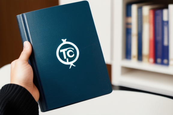Person holding a book with a copyright symbol on the cover