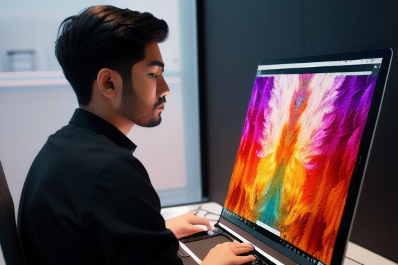 Designer working on a digital artwork