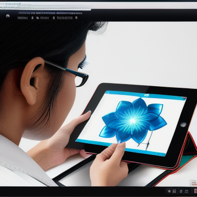 Designer working on a digital tablet