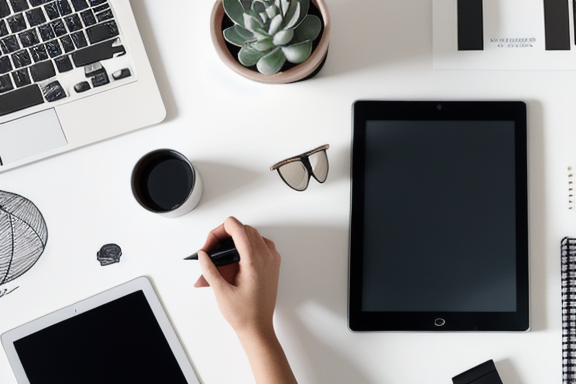 Designer working on a digital tablet