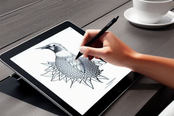 Designer drawing on a tablet