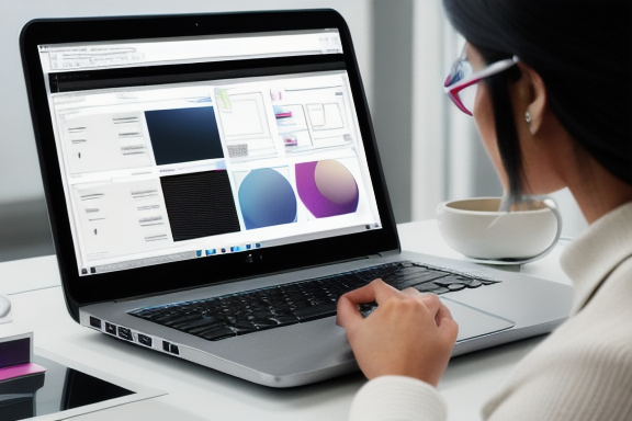 Designer usando o Adobe Creative Suite em um computador