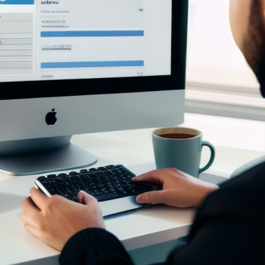 Person using a computer to register their work on a copyright platform