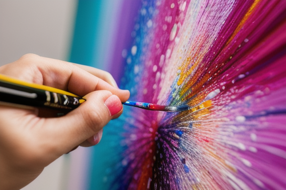 Artist painting a canvas