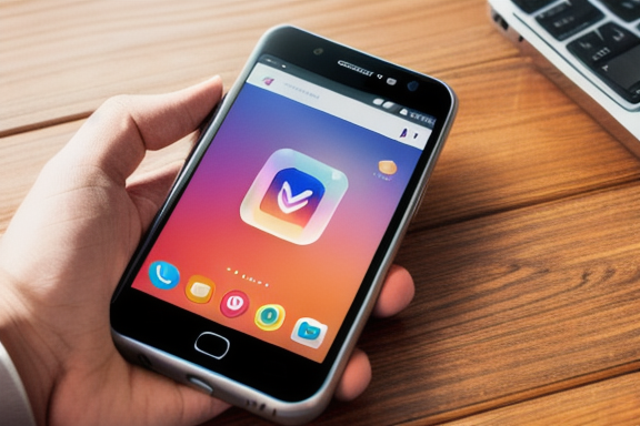 Instagram logo on a mobile phone