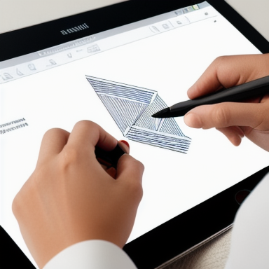 Designer sketching a logo on a digital tablet