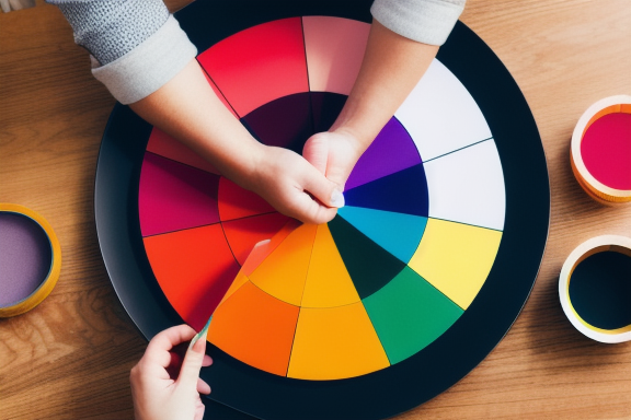 Designer holding a color wheel