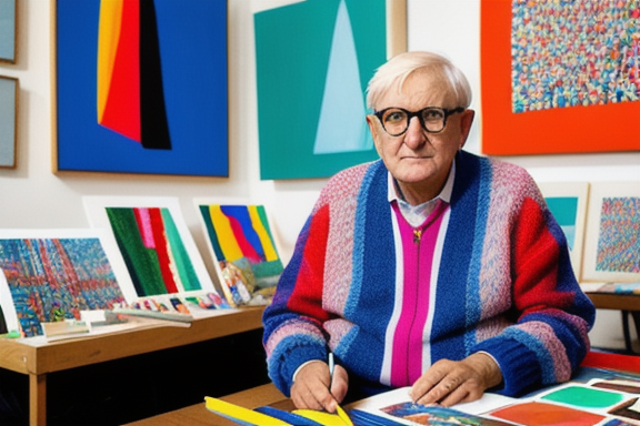 David Hockney in his studio