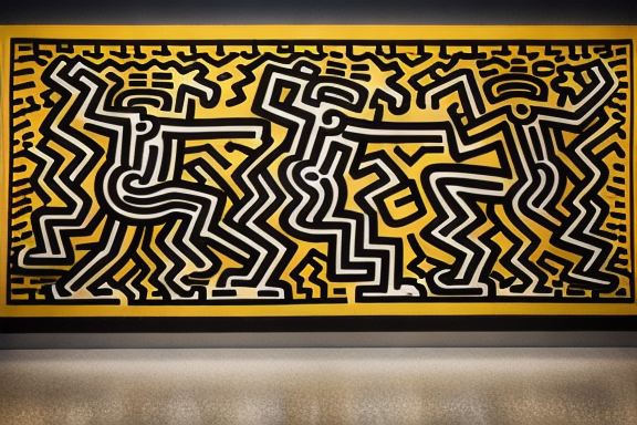 Keith Haring's artwork displayed at a museum