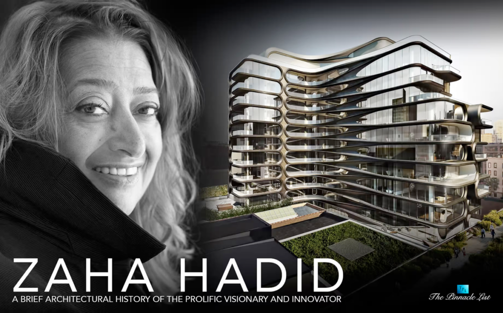 Zaha Hadid foi uma arquiteta que desafiou as limitações tradicionais da arquitetura. Sua abordagem única, caracterizada por formas fluidas e futurísticas, a tornou a primeira mulher a receber o Prêmio Pritzker de Arquitetura.